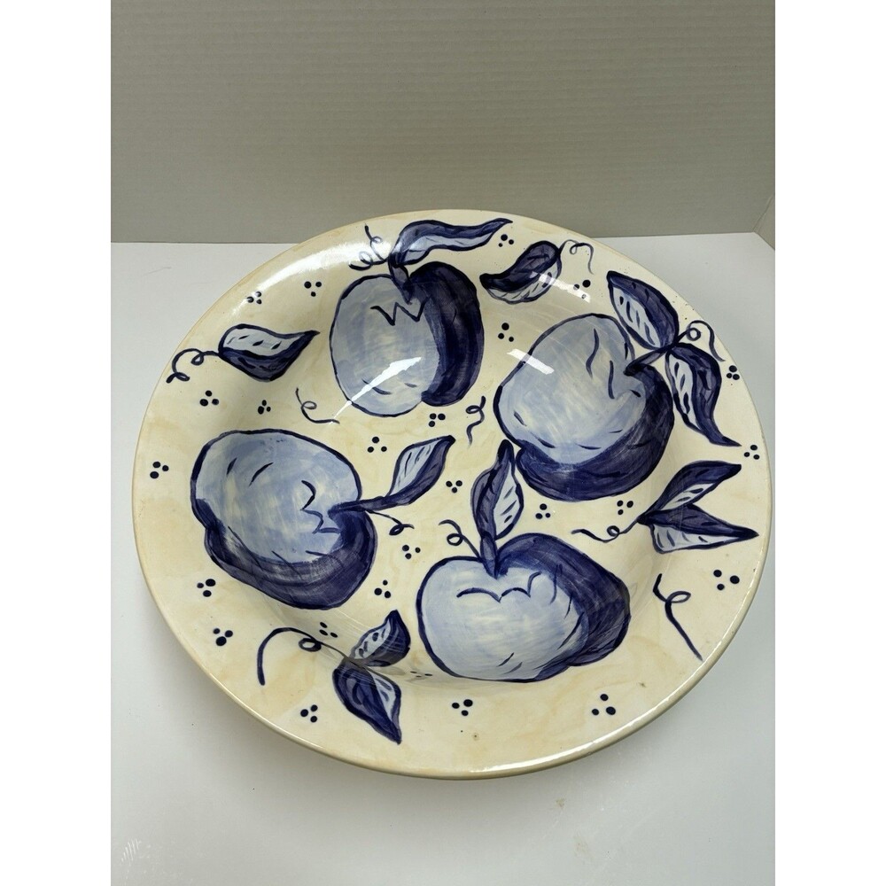 Studio Art Fruit Serving Bowl Hand Painted And Signed 12.5” Heavy
